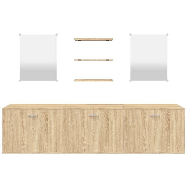 vidaXL 6 Piece Bathroom Furniture Set Oak Engineered Wood
