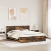 vidaXL Bed Frame Smoked Oak 200 x 200 cm Engineered Wood
