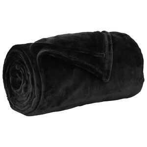 vidaXL Throw Blanket Black 220 x 240 cm 1.37 kg Fleece