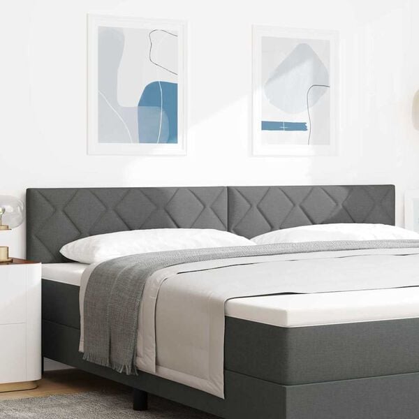 vidaXL Headboard with Headboard Dark Grey 200 cm Faux Leather