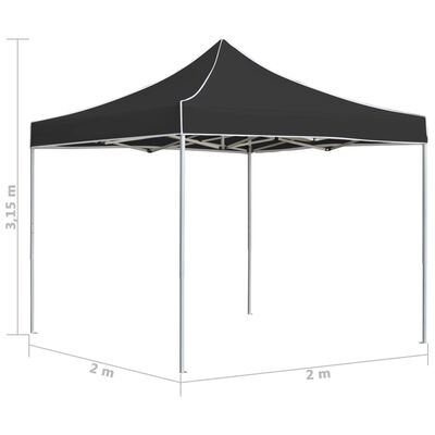 vidaXL Professional Folding Party Tent Aluminium 2x2 m Anthracite