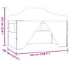 vidaXL Party Tent Folding Cream 291 x 431 x 315 cm Oxford Fabric