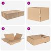 vidaXL Folding Box 50 pcs Natural 40 x 30 x 10 cm Cardboard
