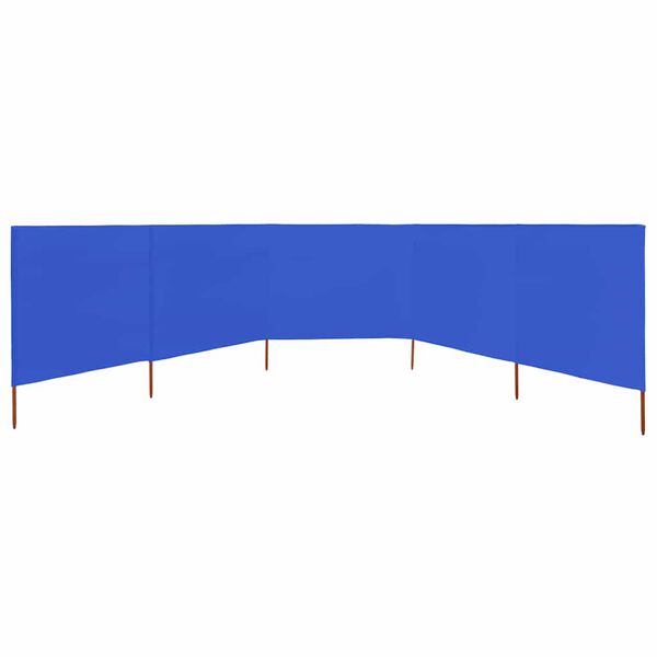 vidaXL 5-panel Wind Screen Fabric 600x120 cm Azure Blue