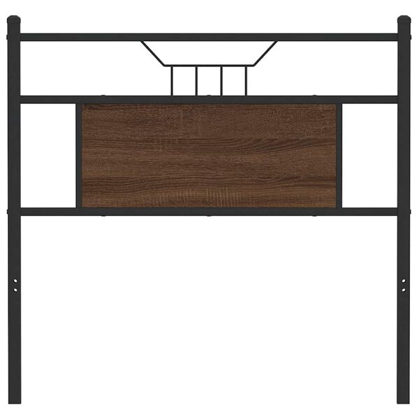 vidaXL Headboard Brown Oak 90 cm Engineered Wood and Steel
