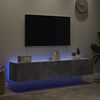 vidaXL TV Wall Cabinets with LED Lights 2 pcs Concrete Grey 80x35x31 cm