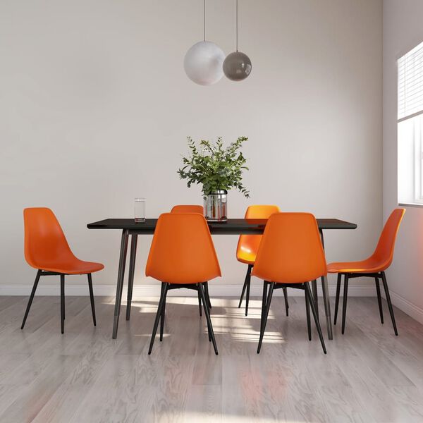vidaXL Dining Chairs 6 pcs Orange PP