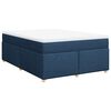 vidaXL Box Spring Bed with Mattress Blue 140x200 cm Fabric