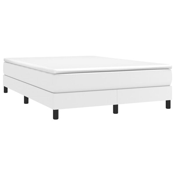 vidaXL Box Spring Bed Frame White Double Faux Leather (UK/IE/FI/NO only)