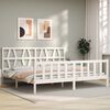 vidaXL Bed Frame without Mattress White 200x200 cm Solid Wood Pine