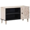vidaXL TV Cabinet with Shelf White 80 x 31.5 x 46 cm Solid Mango Wood