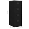 vidaXL Filing Cabinet Black 46x62x133 cm Steel