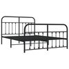 vidaXL Metal Bed Frame without Mattress with Footboard Black 140x200cm