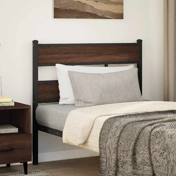 vidaXL Replace Headboard Brown Oak 90 cm Steel and Engineered Wood