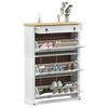 vidaXL Shoe Cabinet Corona White 99 x 32 x 138 cm Solid Pine Wood
