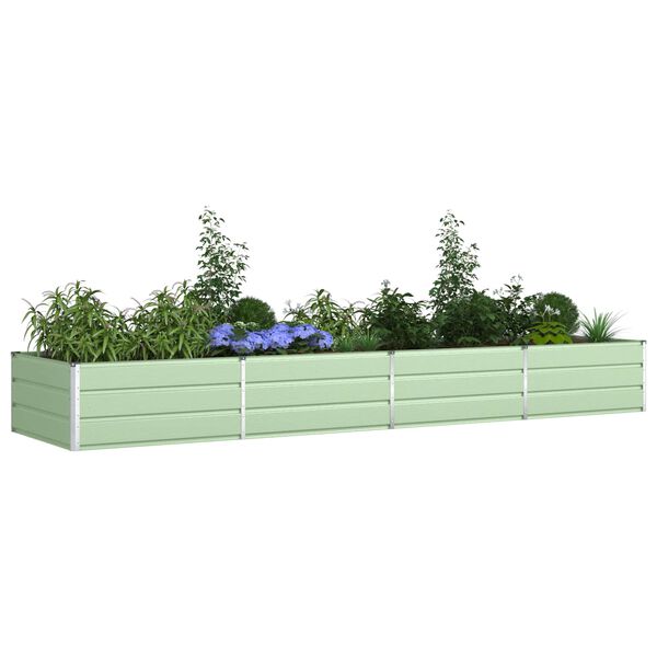 vidaXL Planter Pastel Green 385 x 100 x 45 cm Galvanised Steel