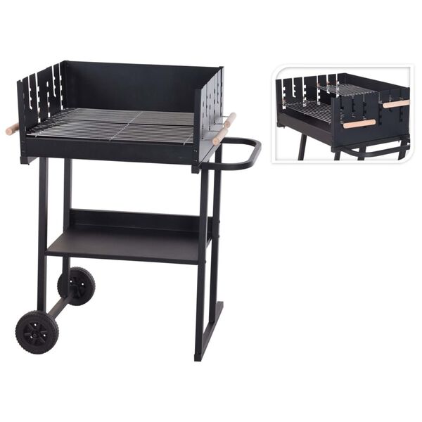 ProGarden Charcoal Barbecue Rectangle Black
