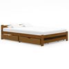 vidaXL Bed Frame without Mattress Honey Brown Solid Wood 140x200 cm (322008+2x321987)