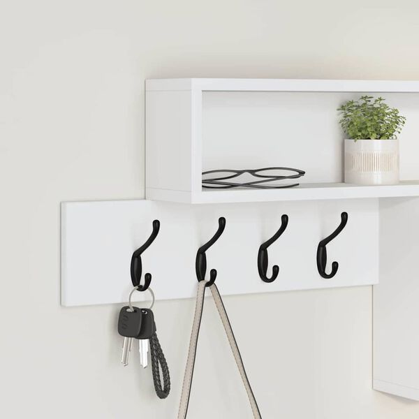 vidaXL Wall-Mounted Coat Rack White 100 x 12 x 43.5 cm Engineered wood