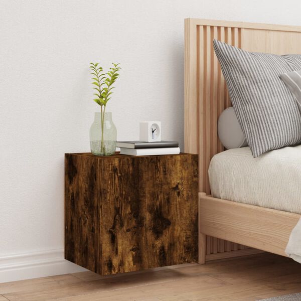 vidaXL TV Wall Cabinet Smoked Oak 40.5x30x40 cm Engineered Wood