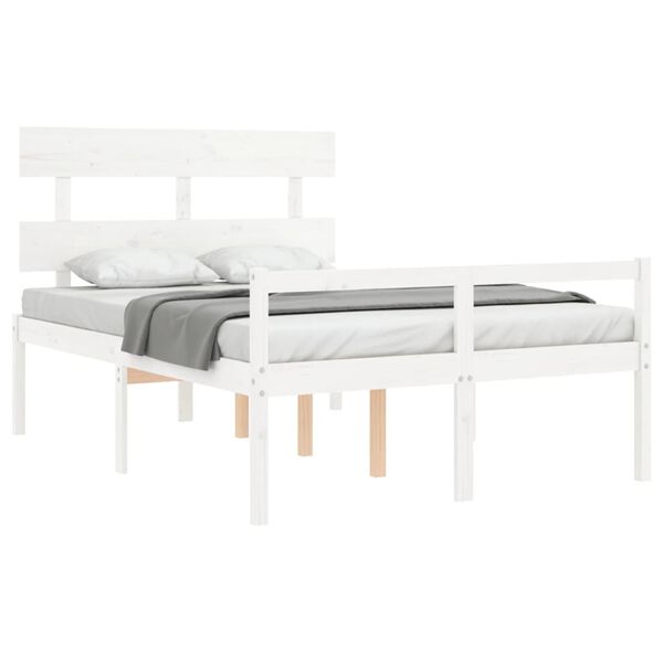 vidaXL Senior Bed without Mattress White 120x200 cm Solid Wood