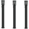 vidaXL Outdoor Floor Lamps with Outlet 3pcs Black 110cm Stainless Steel