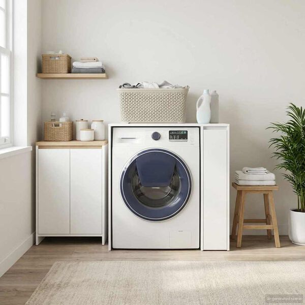 vidaXL Wash Machine Cabinet White 87 x 60 x 89 cm Engineered wood