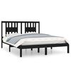 vidaXL Bed Frame without Mattress Black Solid Wood King Size