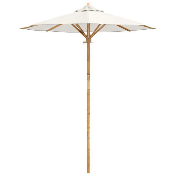 vidaXL Garden Parasol Cream White &Oslash; 180 x 230 cm Bamboo