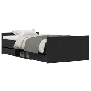 vidaXL Bed Frame Black Oak 203 x 93 x 50 cm Engineered Wood