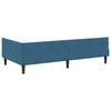 vidaXL Corner Bed Frame with Headboard Blue 90 cm x 190 cm Velvet