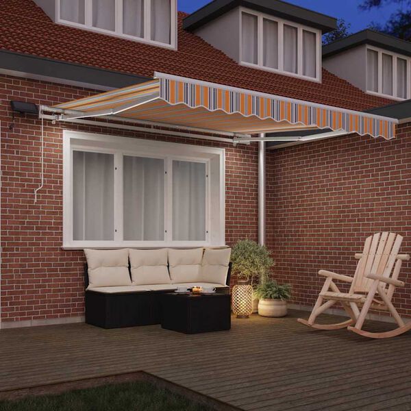 vidaXL Retractable Awning Multicolour 350 x 250 cm Fabric and Steel