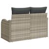 vidaXL Garden Sofa Light Grey 121 x 62 x 69cm Poly Rattan