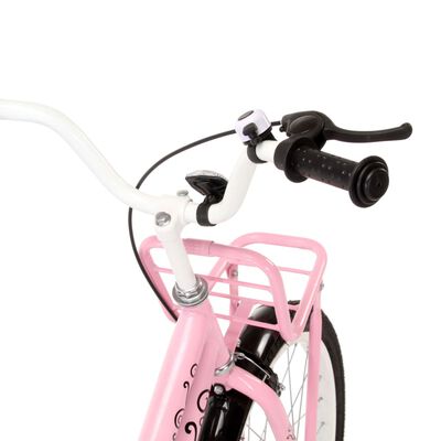 vidaXL Kids Bike with Front Carrier 18 inch Pink and Black