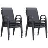 vidaXL Stackable Garden Chairs 6 pcs Grey Textilene Fabric