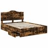 vidaXL Bed Frame with Drawer Smoked Oak 160 x 200 cm Engineer Wood