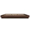 vidaXL Bed Frame with LED Lights without Mattress Brown Oak 200x200cm