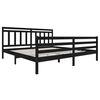 vidaXL Bed Frame without Mattress Black Solid Wood 200x200 cm (810454+814118)