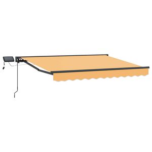 vidaXL Manual Awning Frame with LEDs Sand 4.5 x 3 m