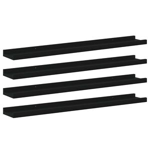 vidaXL Wall Shelves 4 pcs Black 80x9x3 cm