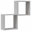 vidaXL Wall Cube Shelves 2 pcs Grey Sonoma 30x15x30 cm