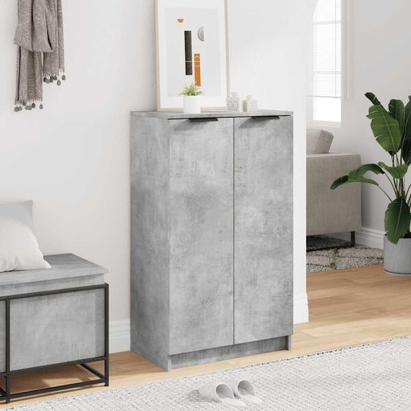vidaXL Shoe Cabinet Concrete Grey 59x35x100.5 cm Engineered Wood
