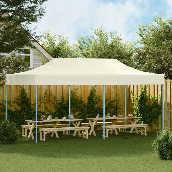 vidaXL Party Tent Folding Cream 291 x 580 x 315 cm Oxford Fabric
