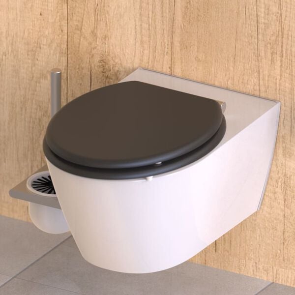 SCH&Uuml;TTE Toilet Seat with Soft-Close SPIRIT ATHRAZIT Anthracite Matte