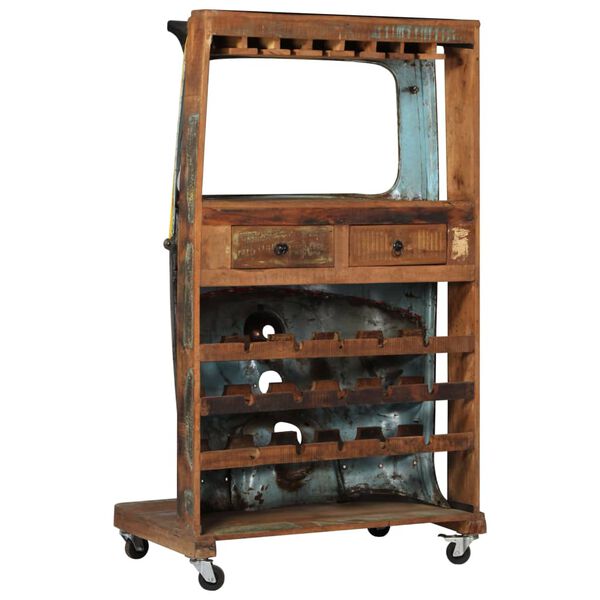vidaXL Rickshaw Wine Cabinet 100x60x172 cm Solid Reclaimed Wood