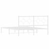 vidaXL Metal Bed Frame without Mattress with Headboard White 150x200cm