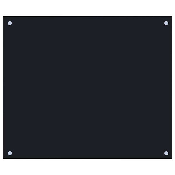 vidaXL Kitchen Backsplash Black 70 x 60 cm Tempered Glass