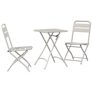 vidaXL Bistro Set 3 pcs Beige Steel
