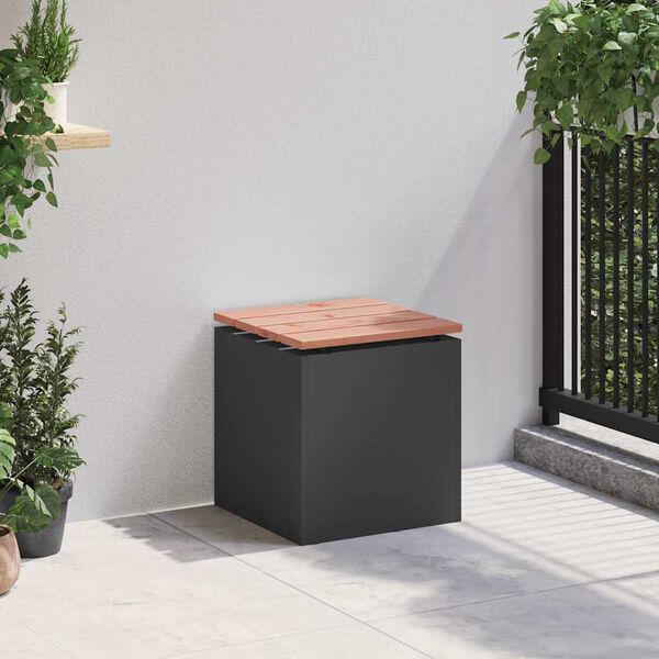 vidaXL Garden Bench Black 40 x 40 x 43 cm Steel