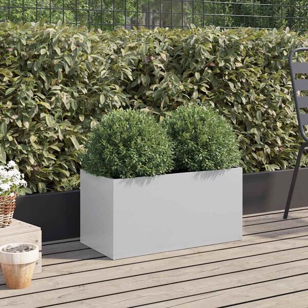 vidaXL Planter Silver 62x30x29 cm Galvanised Steel